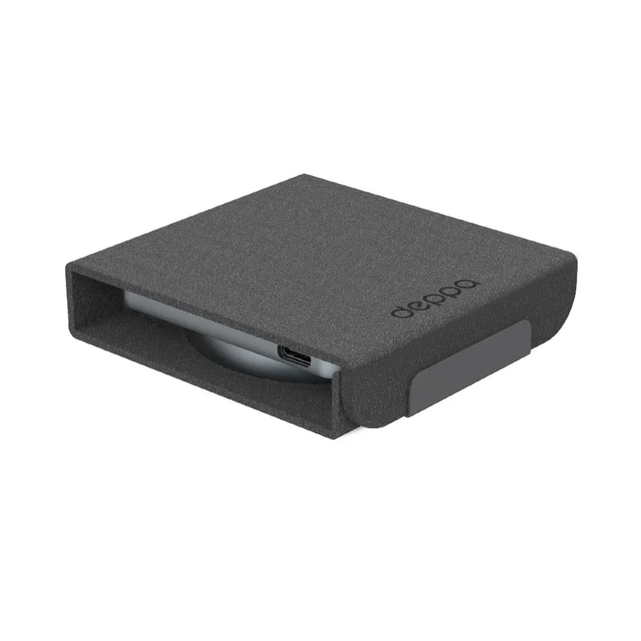 Беспроводное зарядное устройство Deppa Magsafe Crystal Travel 2 в 1 (23154) для смартфона/наушников 20W (черный)