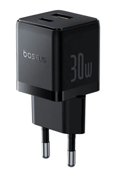 Сетевое зарядное устройство Baseus Palm Fast Charger 30W Type-C/USB + кабель Type-C/Type-C 100см (P1011160A113-01) (черн