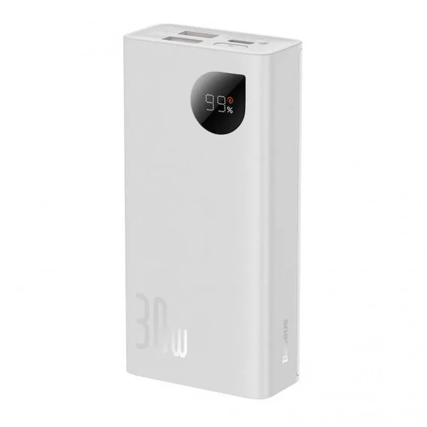 Внешний аккумулятор Baseus Adaman2 Digital Display Fast Charge 20000mAh 30W (белый) (PPAD050002)